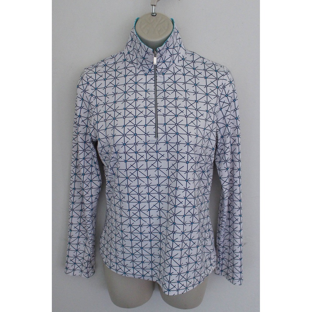 Tail Top Womens XS White‎ Pullover 1/4 Zip Long Sleeve Golf Activewear Stretch
